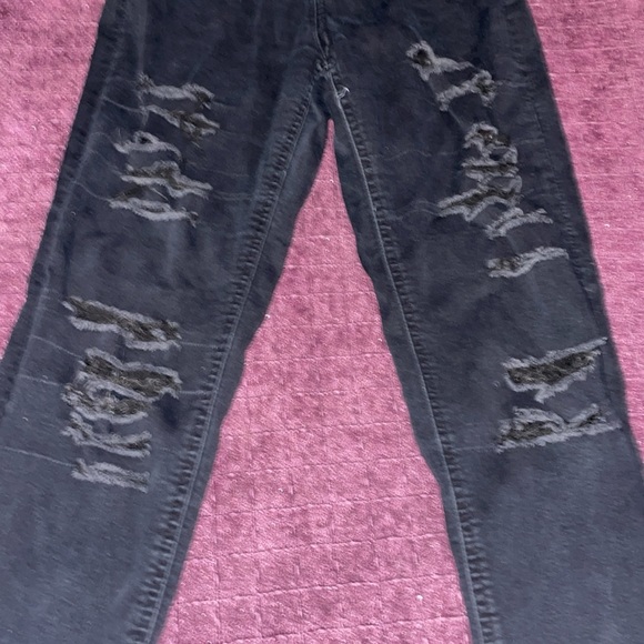 CALI High Rise Cuffed Skinny black distressed jeans size 0 - Picture 4 of 9
